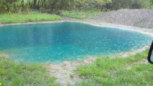Small Pond with Pond Dye, Bacteria and Heavy Rain 2 Small pond 2 days later